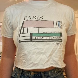 Brandy Melville France Graphic Crop Tee